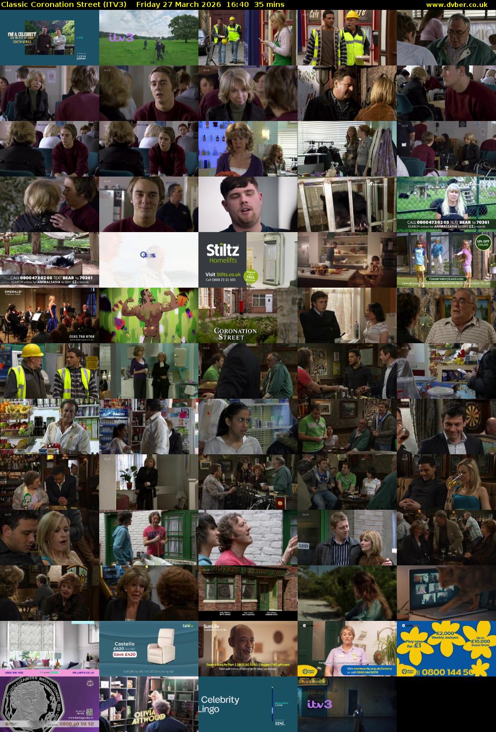 Classic Coronation Street (ITV3) Friday 27 March 2026 16:40 - 17:15