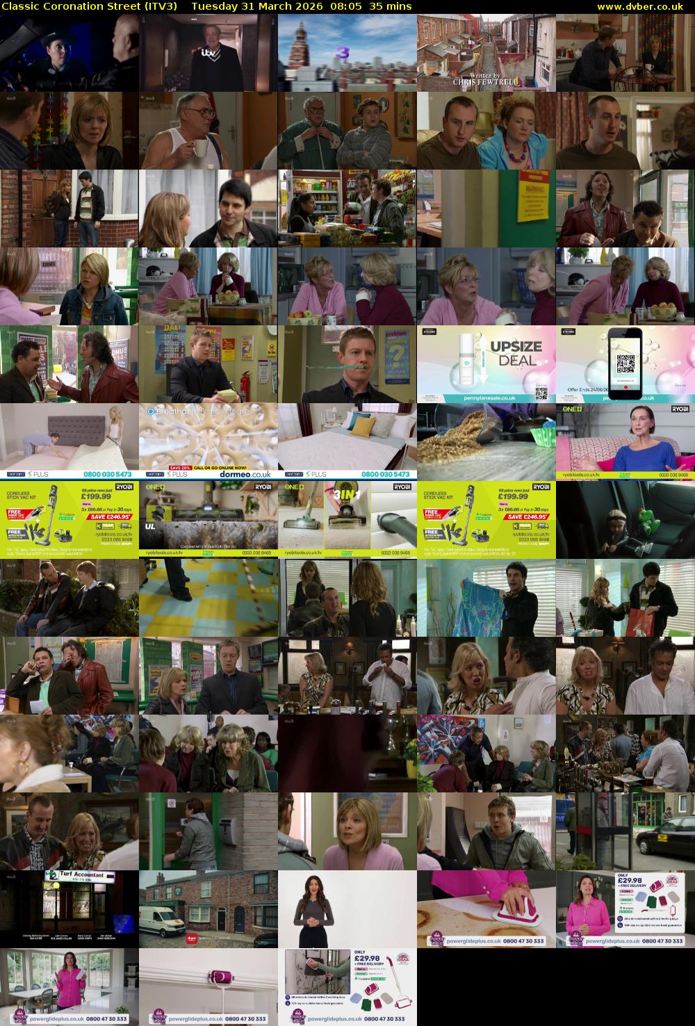 Classic Coronation Street (ITV3) Tuesday 31 March 2026 08:05 - 08:40
