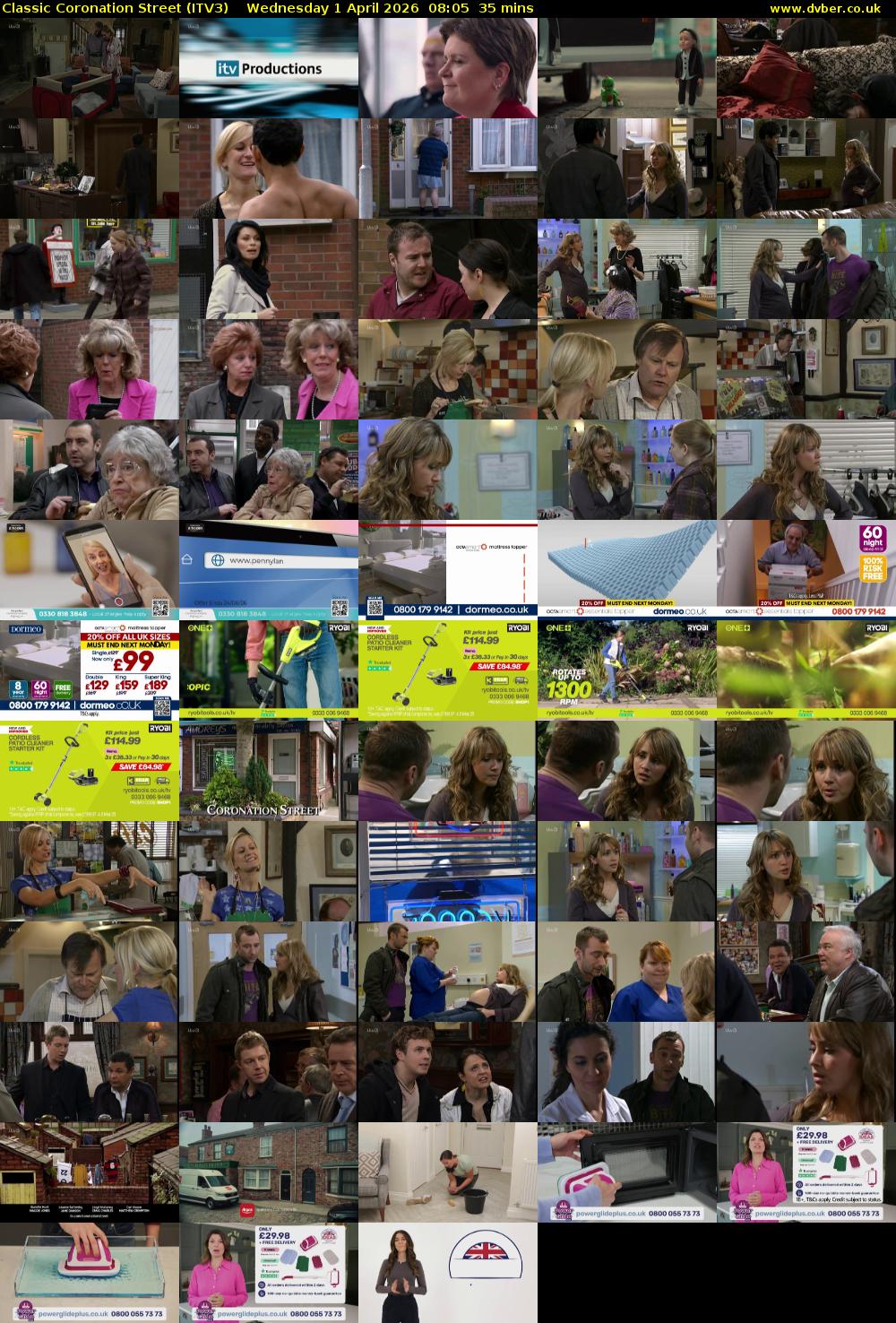 Classic Coronation Street (ITV3) Wednesday 1 April 2026 08:05 - 08:40