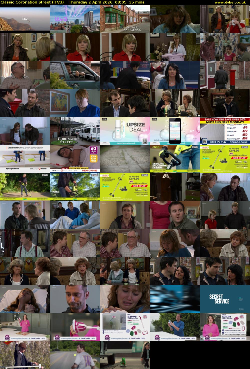 Classic Coronation Street (ITV3) Thursday 2 April 2026 08:05 - 08:40