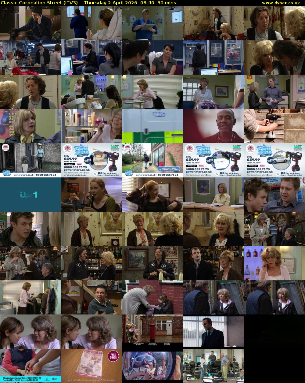 Classic Coronation Street (ITV3) Thursday 2 April 2026 08:40 - 09:10