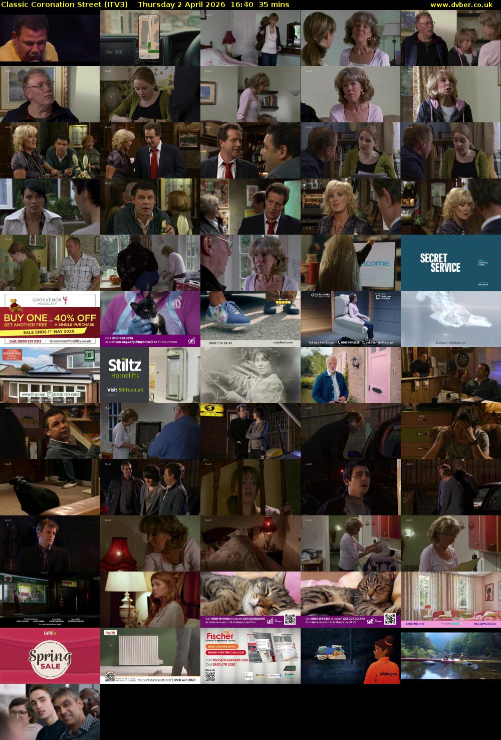 Classic Coronation Street (ITV3) Thursday 2 April 2026 16:40 - 17:15