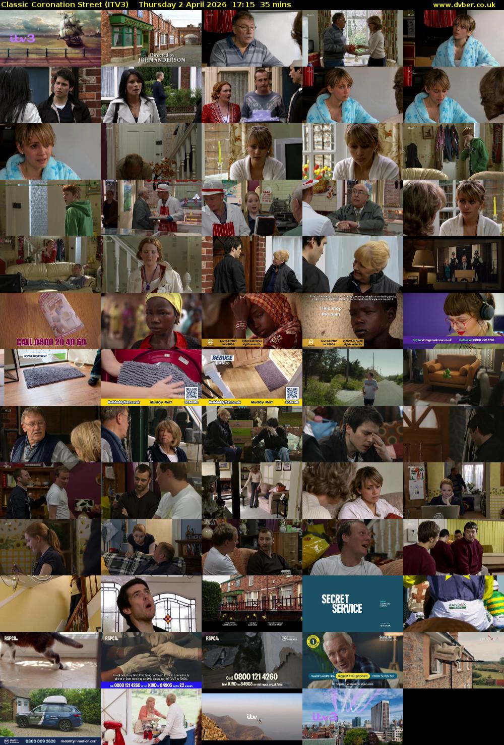 Classic Coronation Street (ITV3) Thursday 2 April 2026 17:15 - 17:50