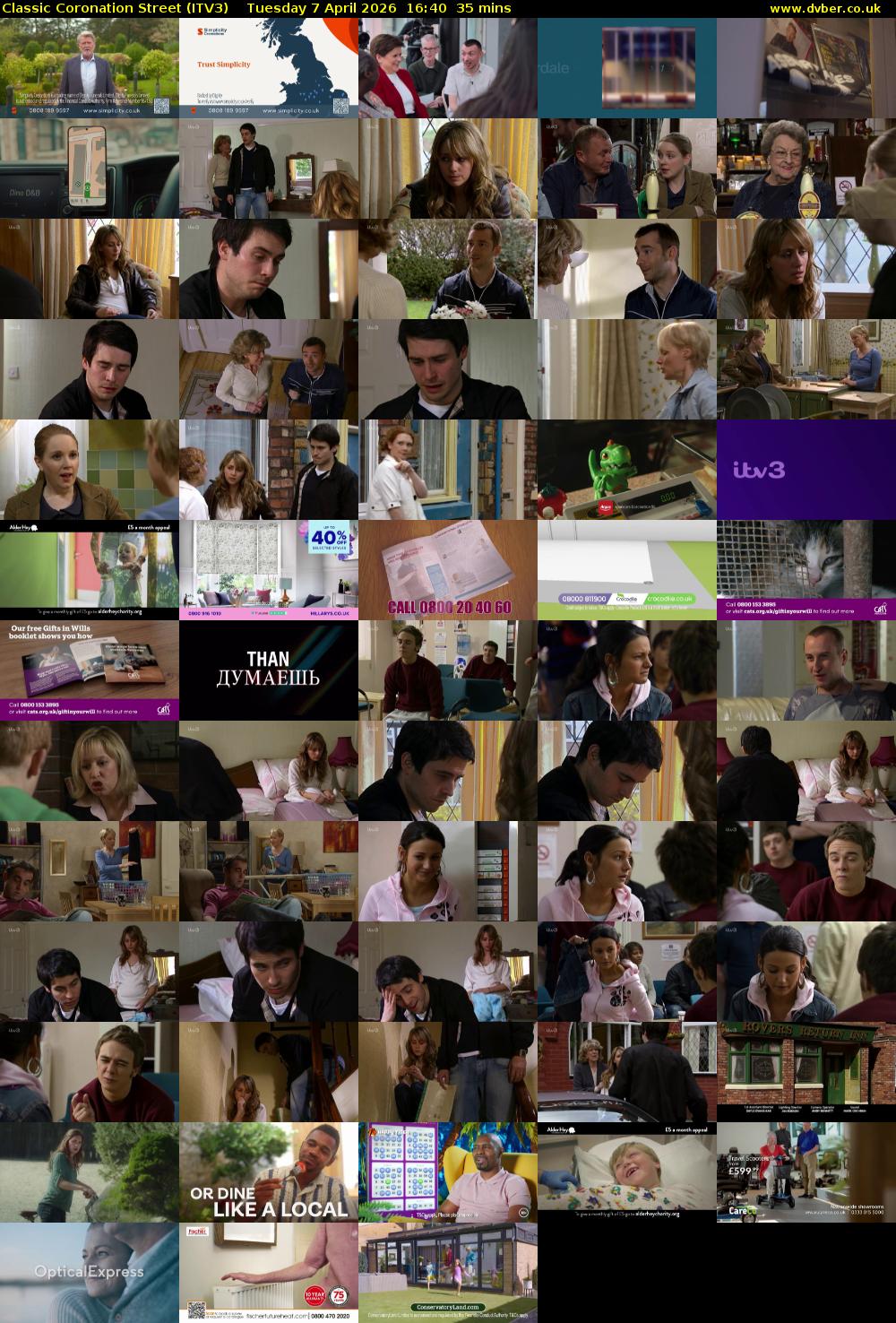 Classic Coronation Street (ITV3) Tuesday 7 April 2026 16:40 - 17:15