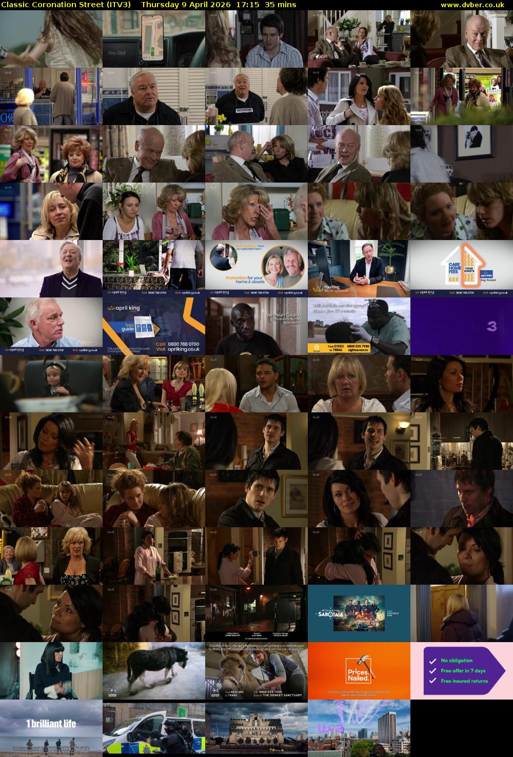 Classic Coronation Street (ITV3) Thursday 9 April 2026 17:15 - 17:50