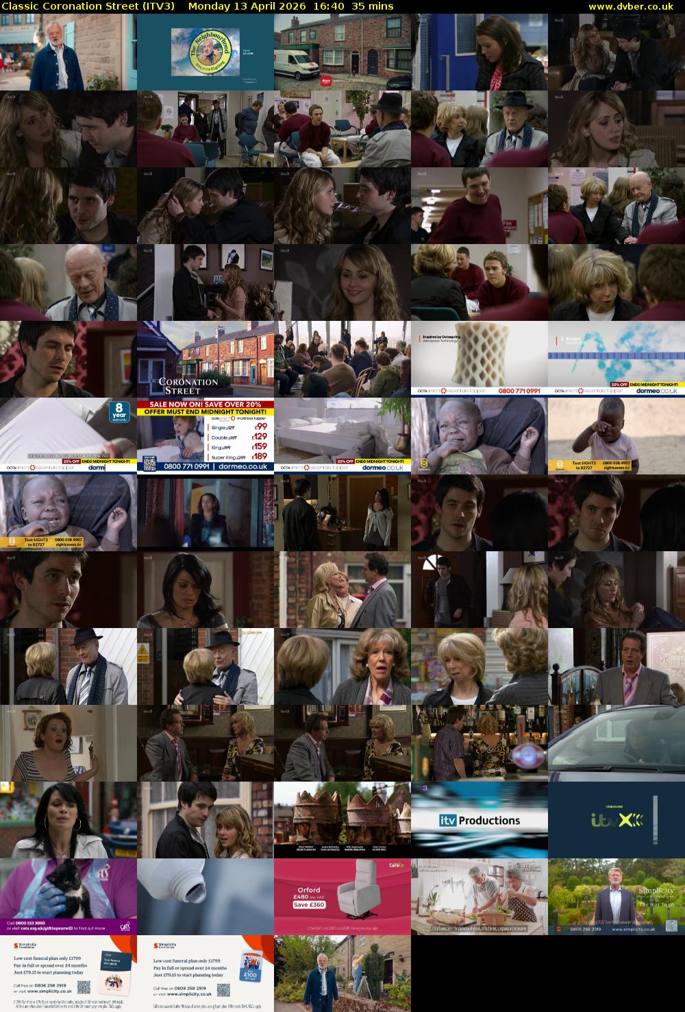 Classic Coronation Street (ITV3) Monday 13 April 2026 16:40 - 17:15