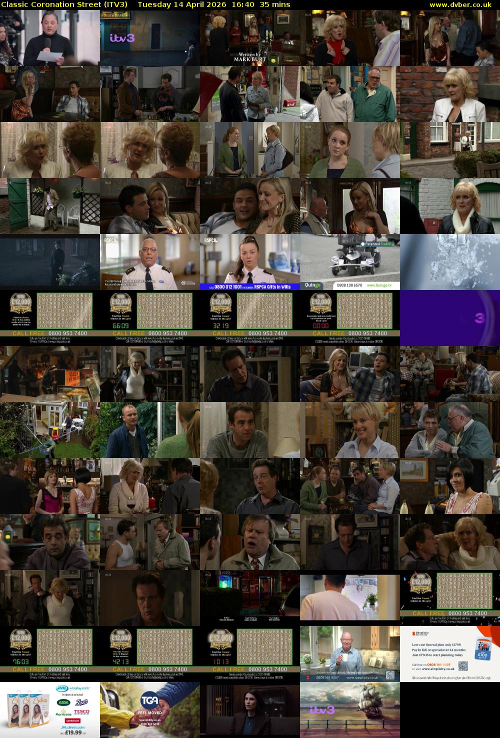 Classic Coronation Street (ITV3) Tuesday 14 April 2026 16:40 - 17:15