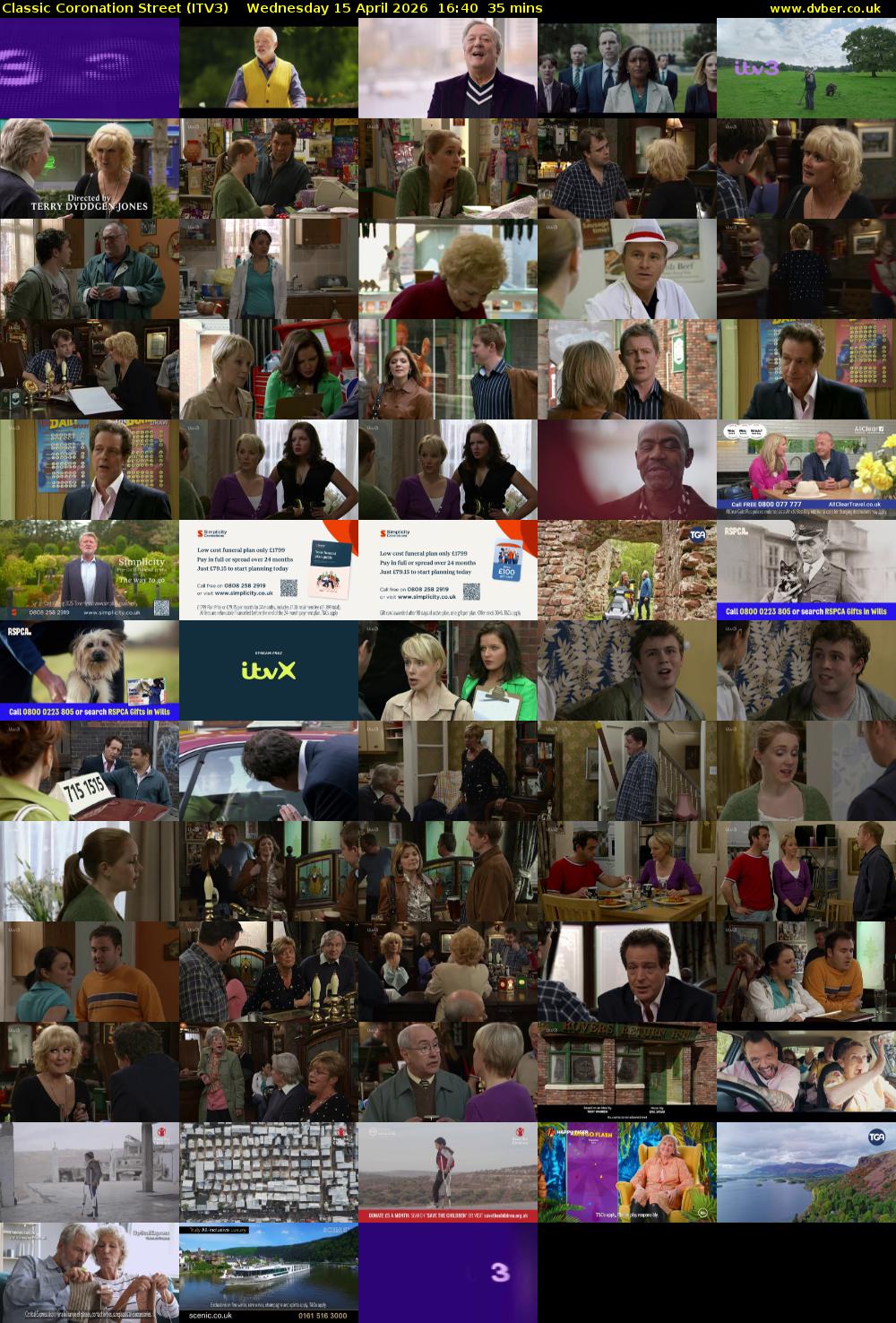 Classic Coronation Street (ITV3) Wednesday 15 April 2026 16:40 - 17:15