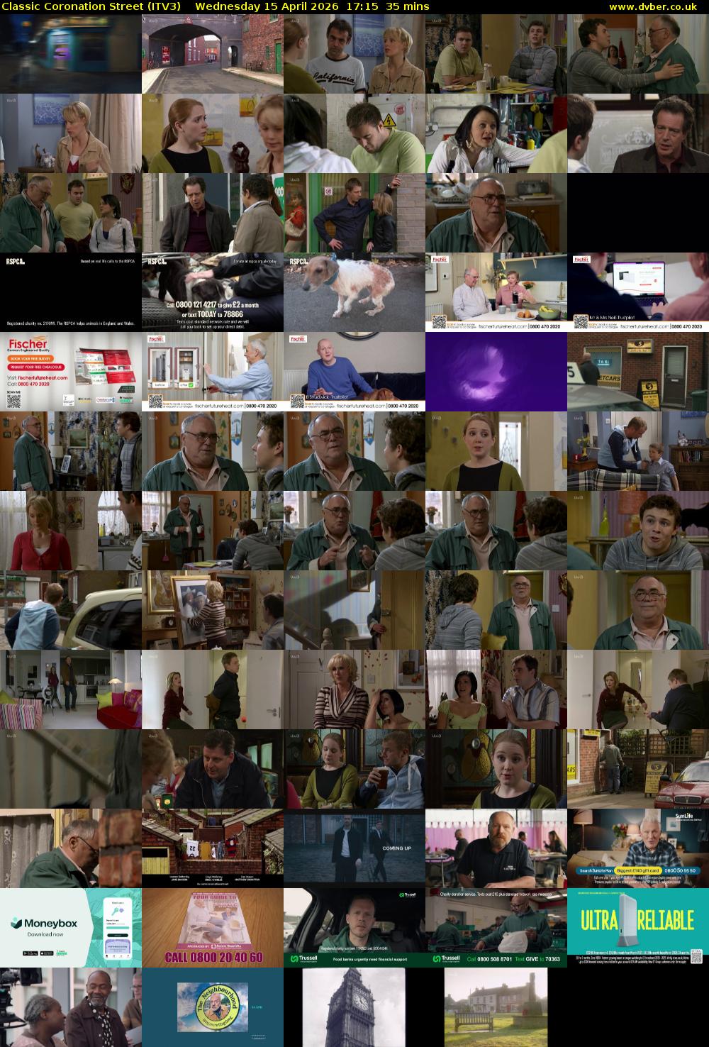 Classic Coronation Street (ITV3) Wednesday 15 April 2026 17:15 - 17:50
