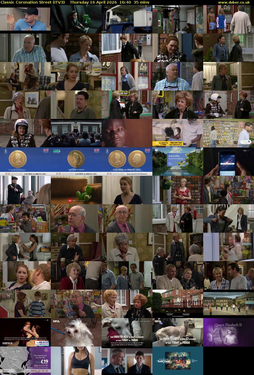 Classic Coronation Street (ITV3) Thursday 16 April 2026 16:40 - 17:15