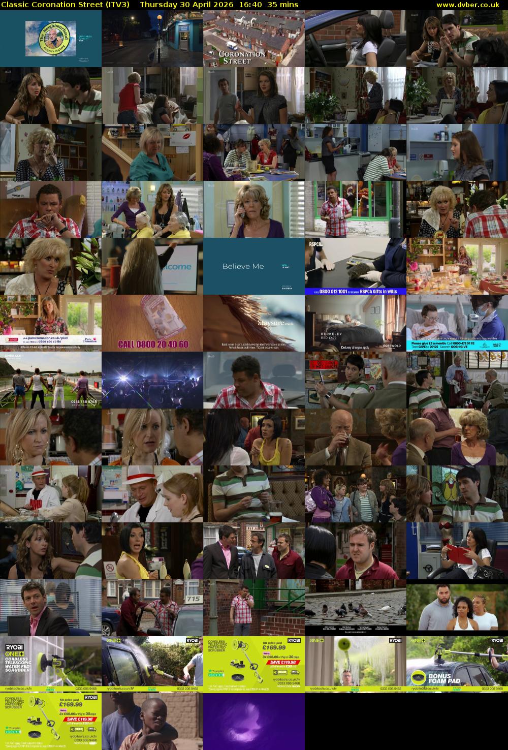 Classic Coronation Street (ITV3) Thursday 30 April 2026 16:40 - 17:15