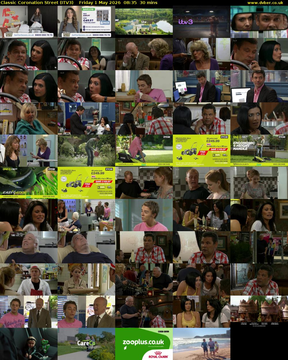 Classic Coronation Street (ITV3) Friday 1 May 2026 08:35 - 09:05