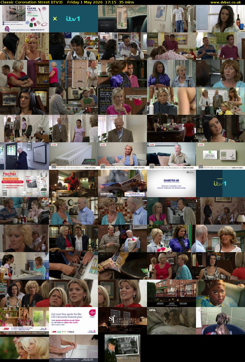 Classic Coronation Street (ITV3) Friday 1 May 2026 17:15 - 17:50
