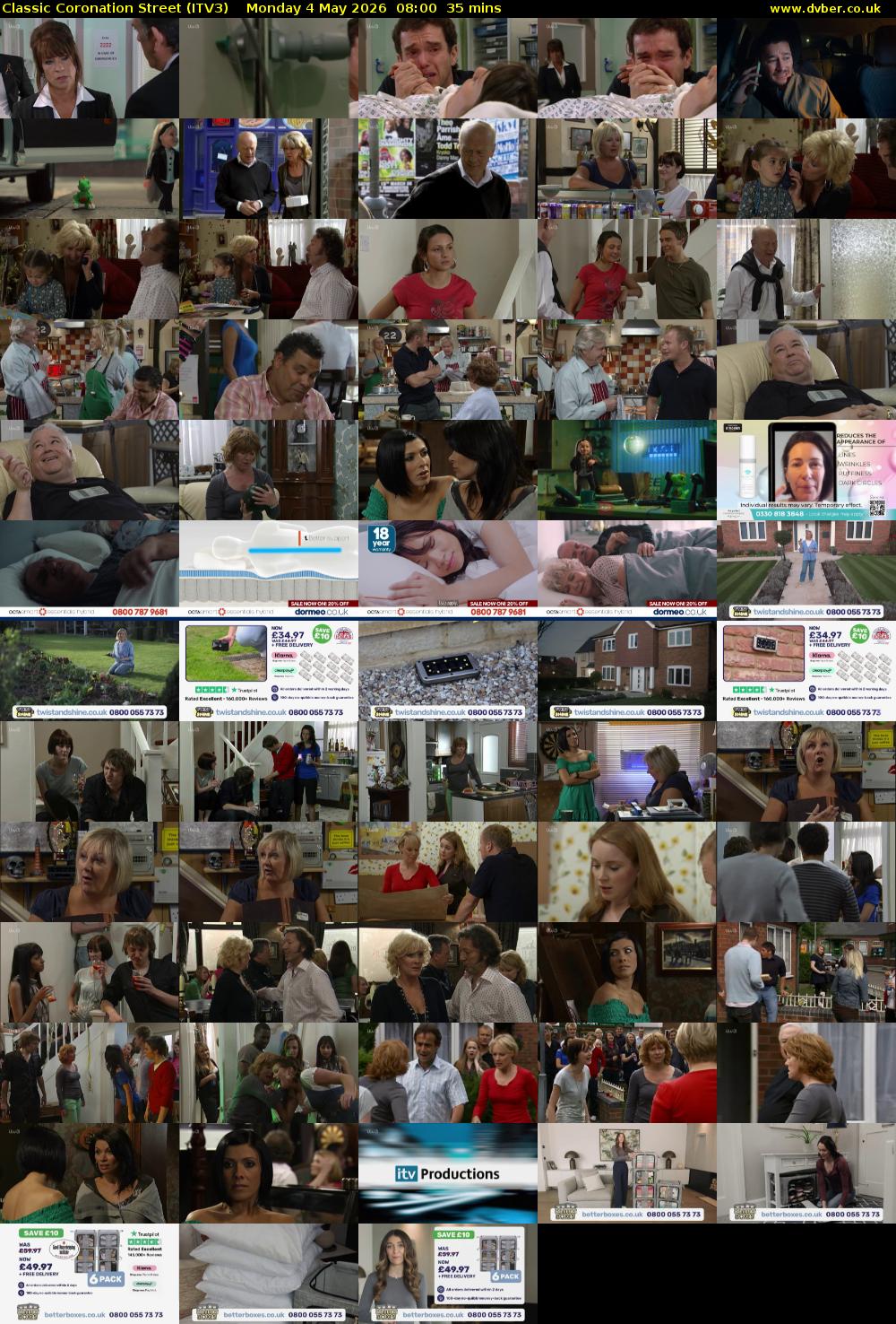 Classic Coronation Street (ITV3) Monday 4 May 2026 08:00 - 08:35