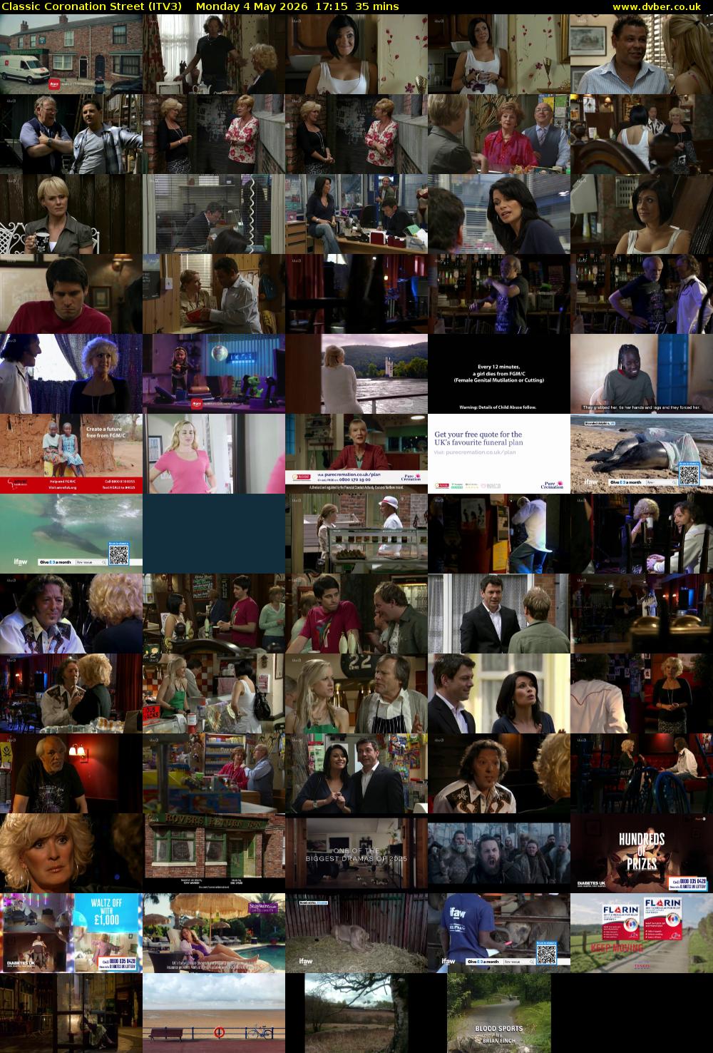 Classic Coronation Street (ITV3) Monday 4 May 2026 17:15 - 17:50