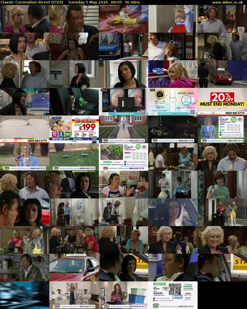 Classic Coronation Street (ITV3) Tuesday 5 May 2026 08:05 - 08:35