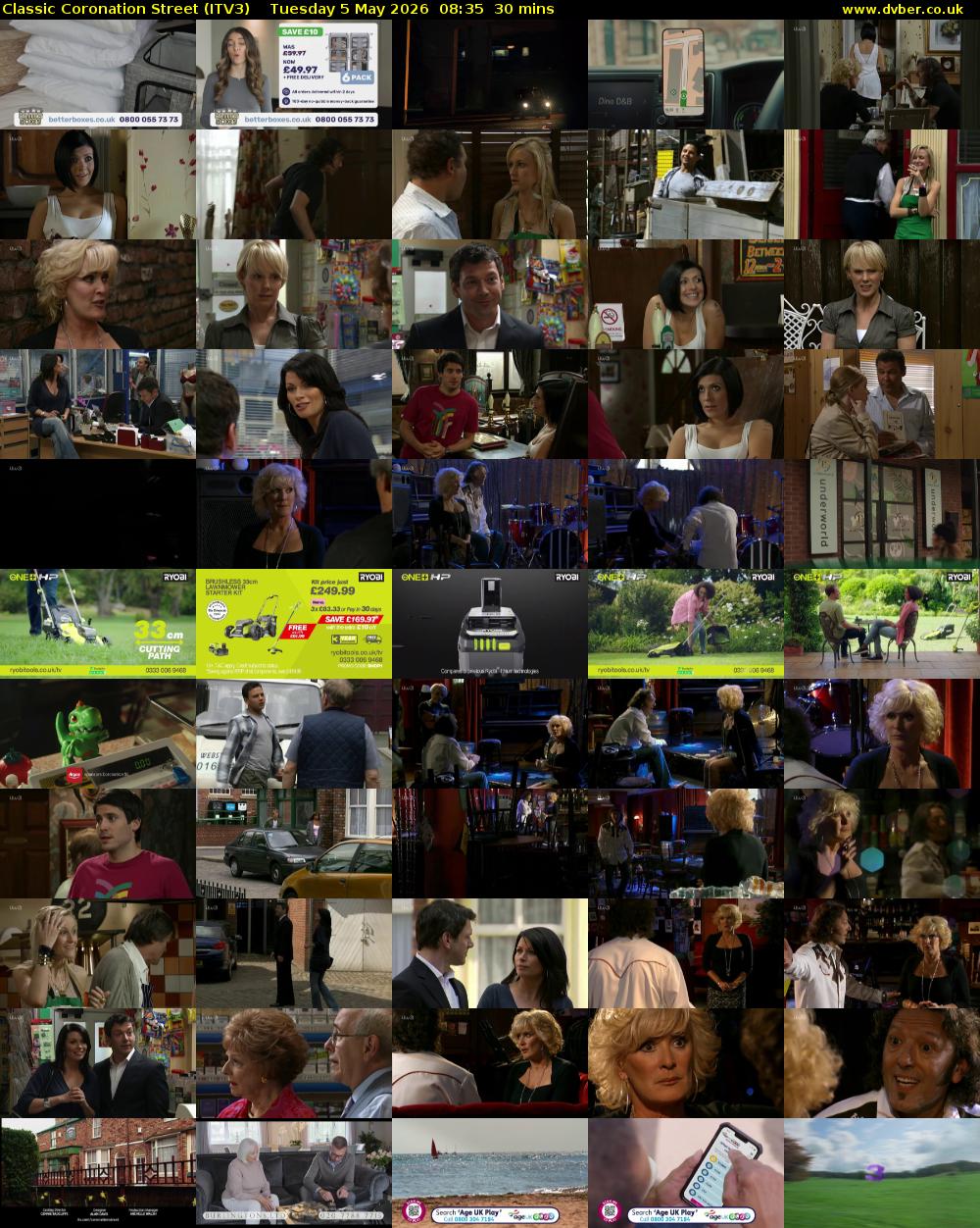 Classic Coronation Street (ITV3) Tuesday 5 May 2026 08:35 - 09:05