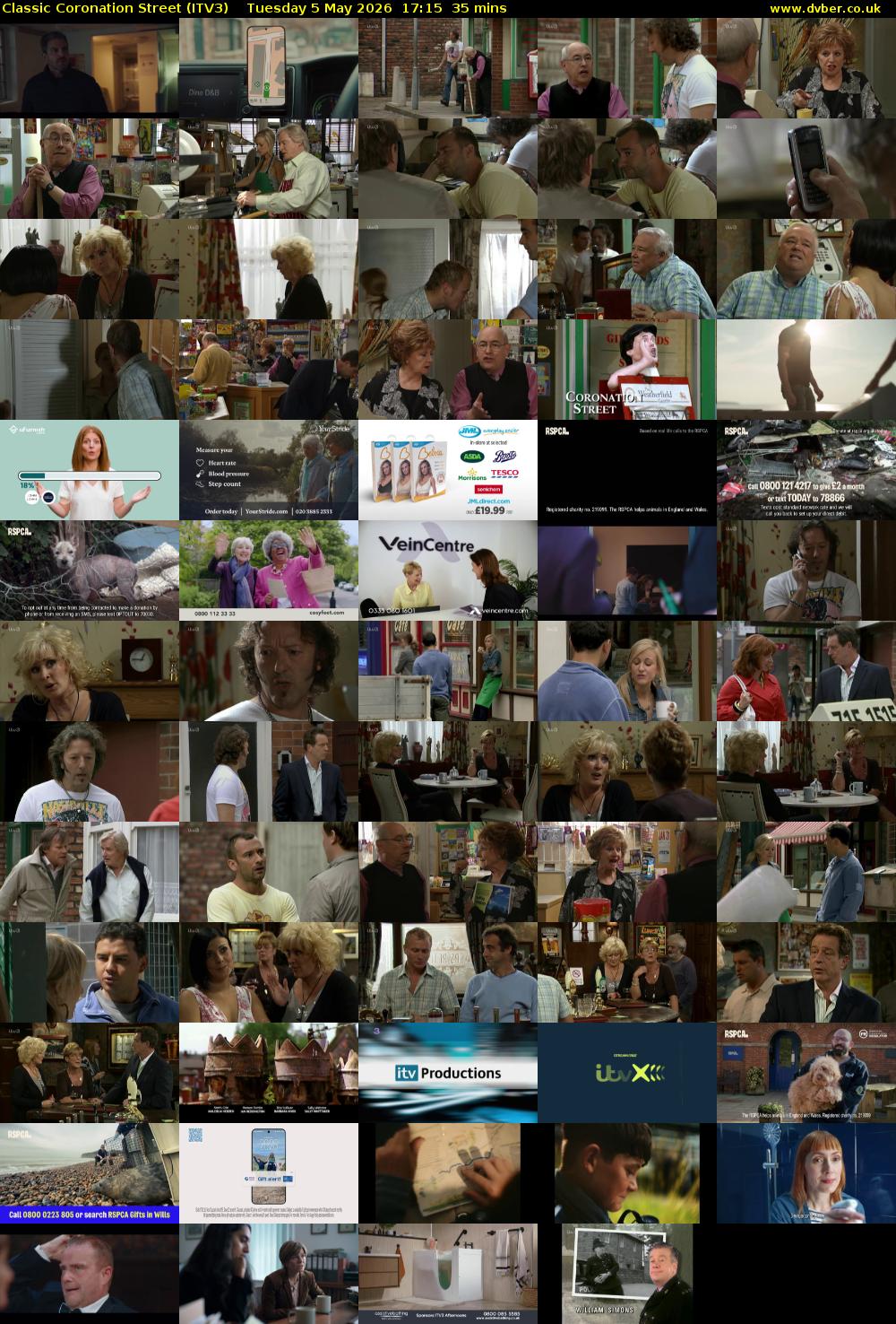 Classic Coronation Street (ITV3) Tuesday 5 May 2026 17:15 - 17:50