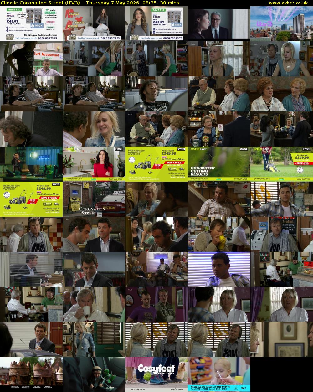 Classic Coronation Street (ITV3) Thursday 7 May 2026 08:35 - 09:05