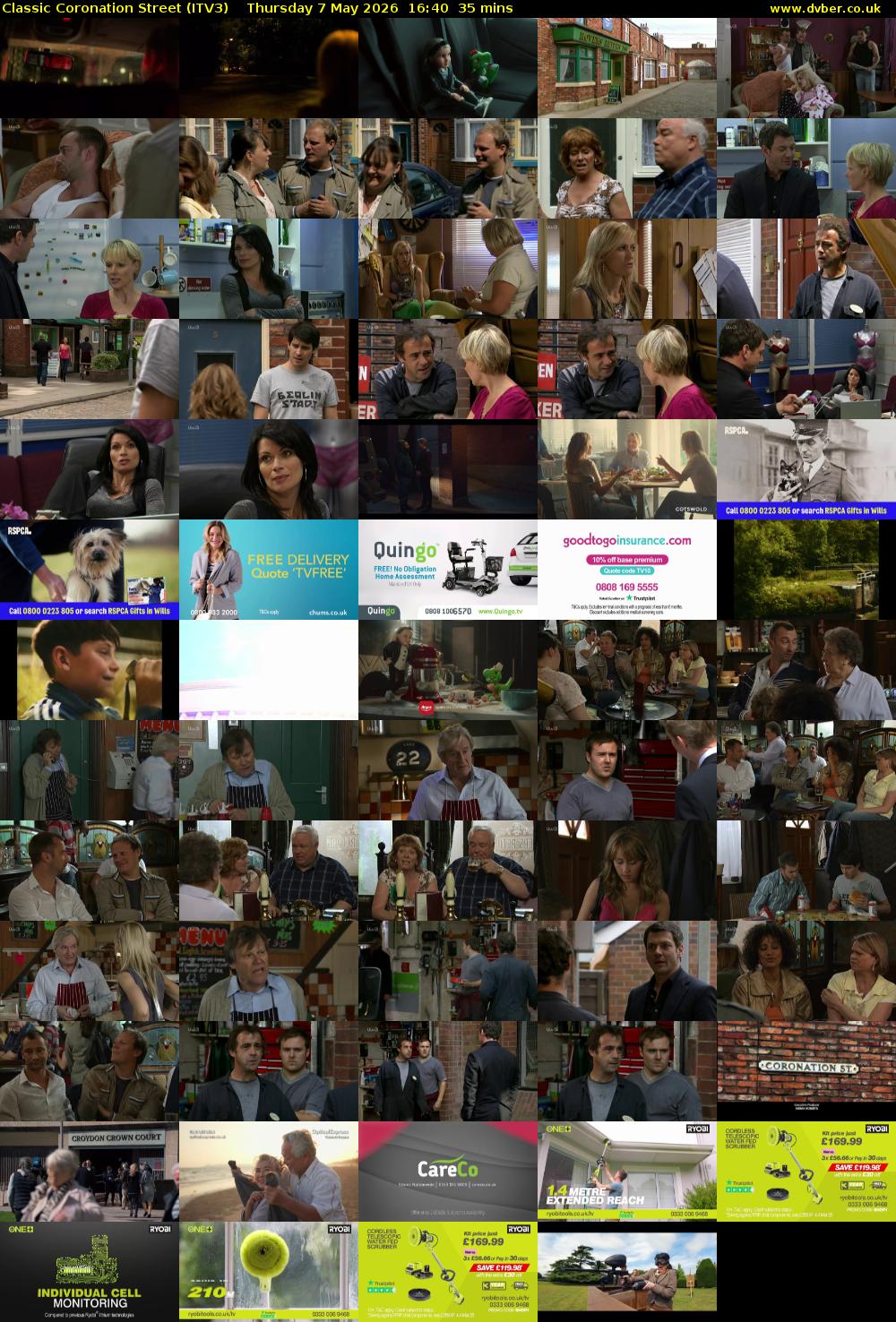 Classic Coronation Street (ITV3) Thursday 7 May 2026 16:40 - 17:15
