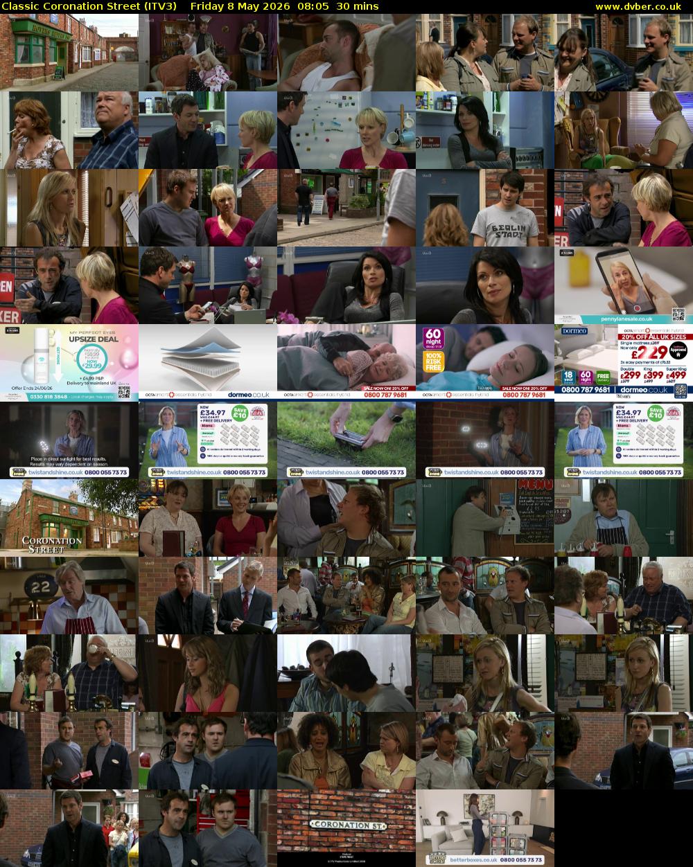 Classic Coronation Street (ITV3) Friday 8 May 2026 08:05 - 08:35