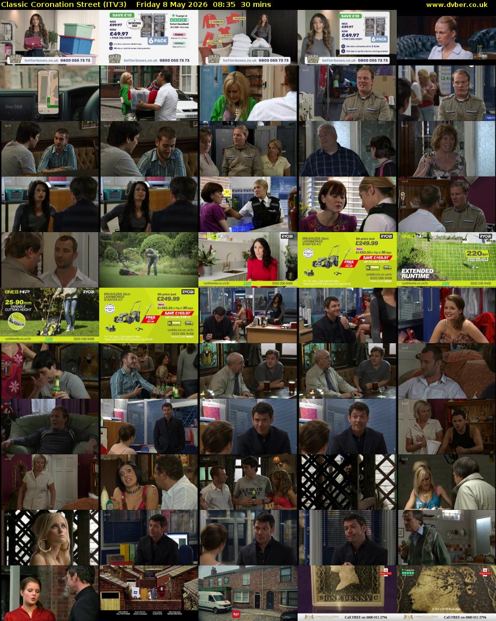 Classic Coronation Street (ITV3) Friday 8 May 2026 08:35 - 09:05