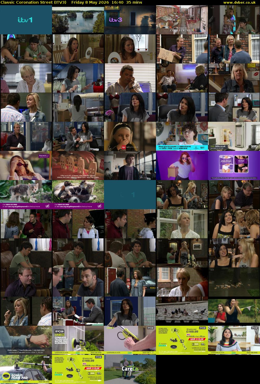 Classic Coronation Street (ITV3) Friday 8 May 2026 16:40 - 17:15