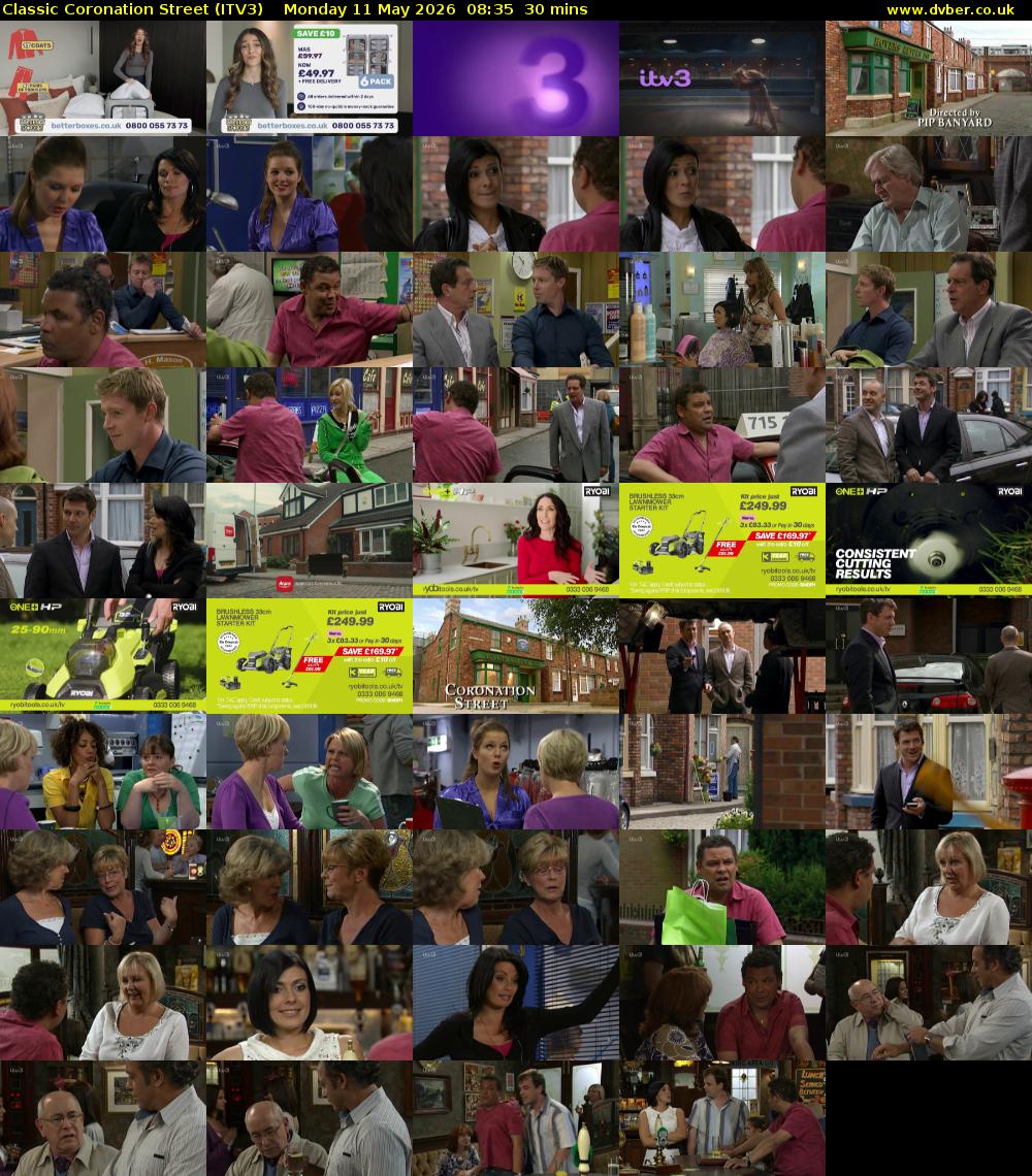 Classic Coronation Street (ITV3) Monday 11 May 2026 08:35 - 09:05