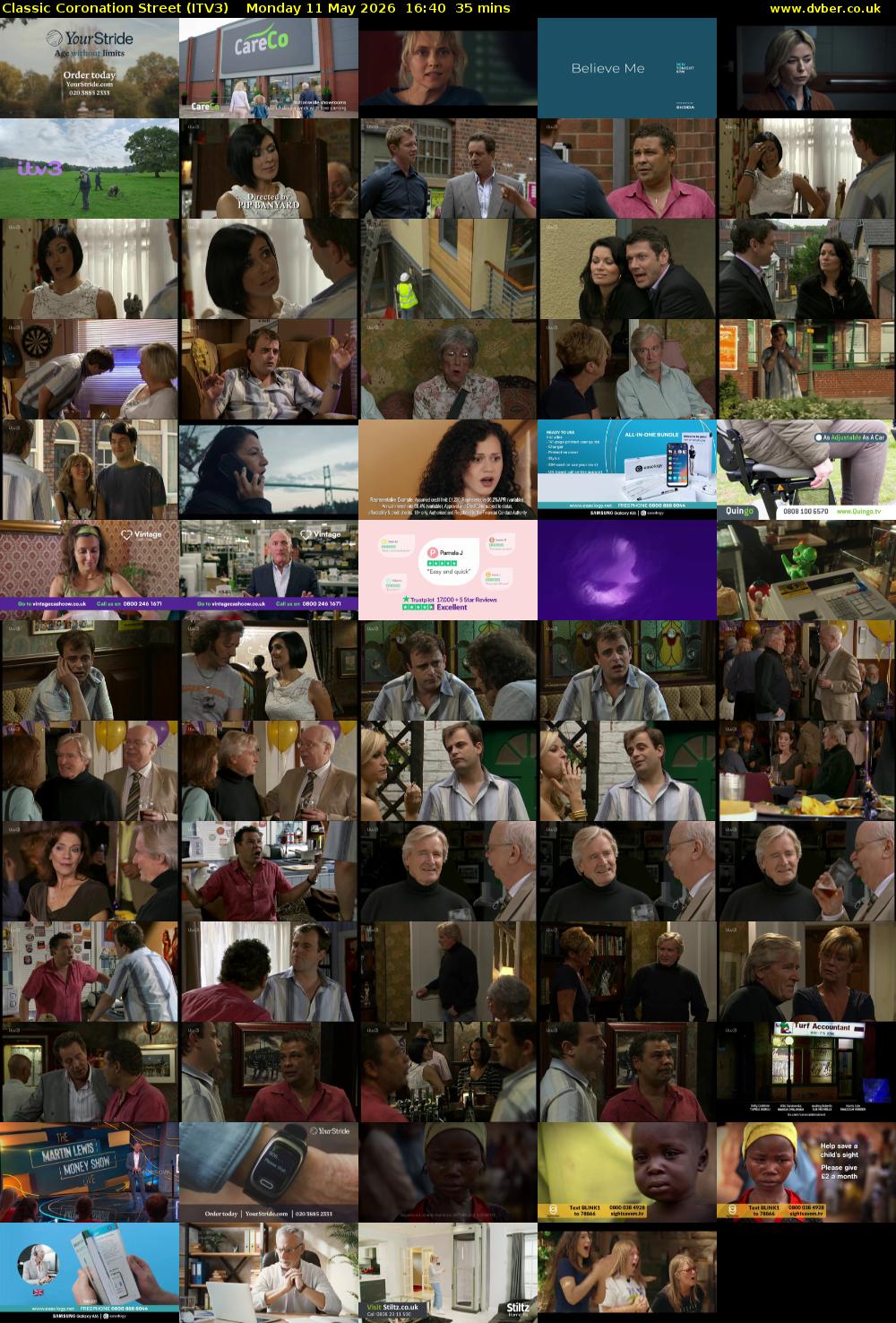 Classic Coronation Street (ITV3) Monday 11 May 2026 16:40 - 17:15