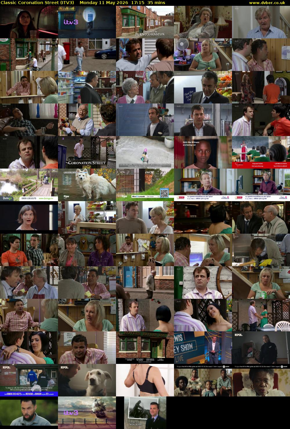Classic Coronation Street (ITV3) Monday 11 May 2026 17:15 - 17:50