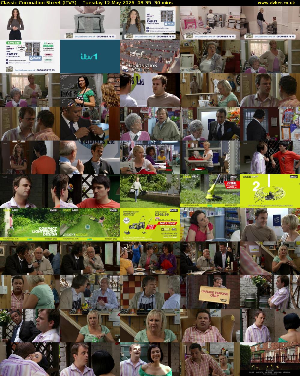 Classic Coronation Street (ITV3) Tuesday 12 May 2026 08:35 - 09:05