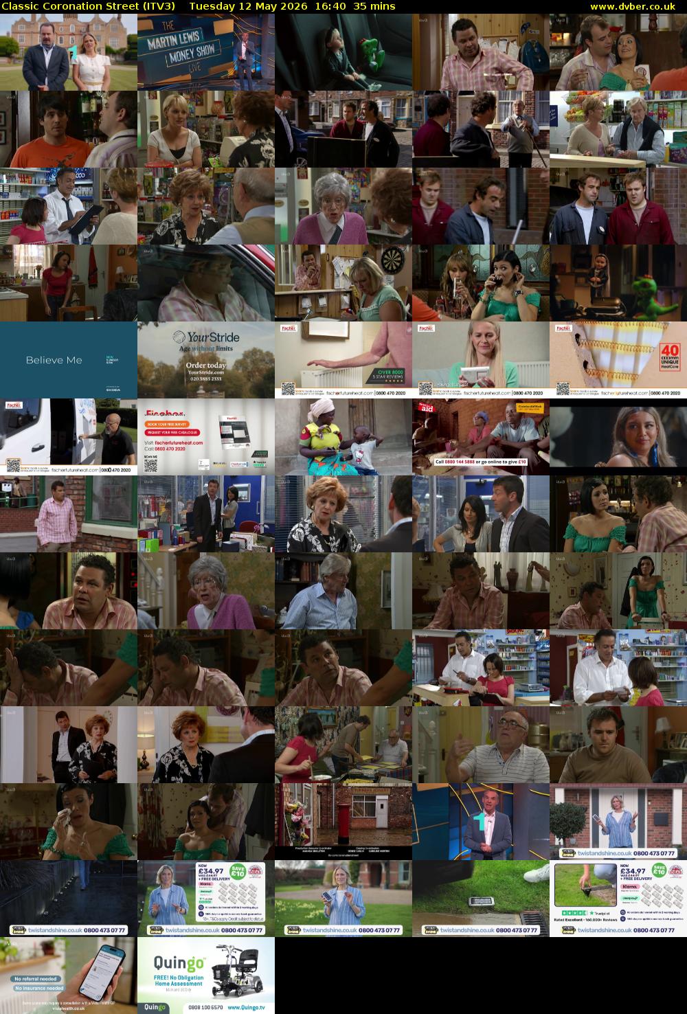 Classic Coronation Street (ITV3) Tuesday 12 May 2026 16:40 - 17:15