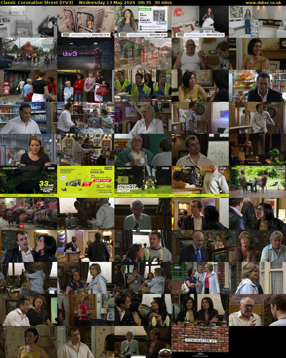 Classic Coronation Street (ITV3) Wednesday 13 May 2026 08:35 - 09:05