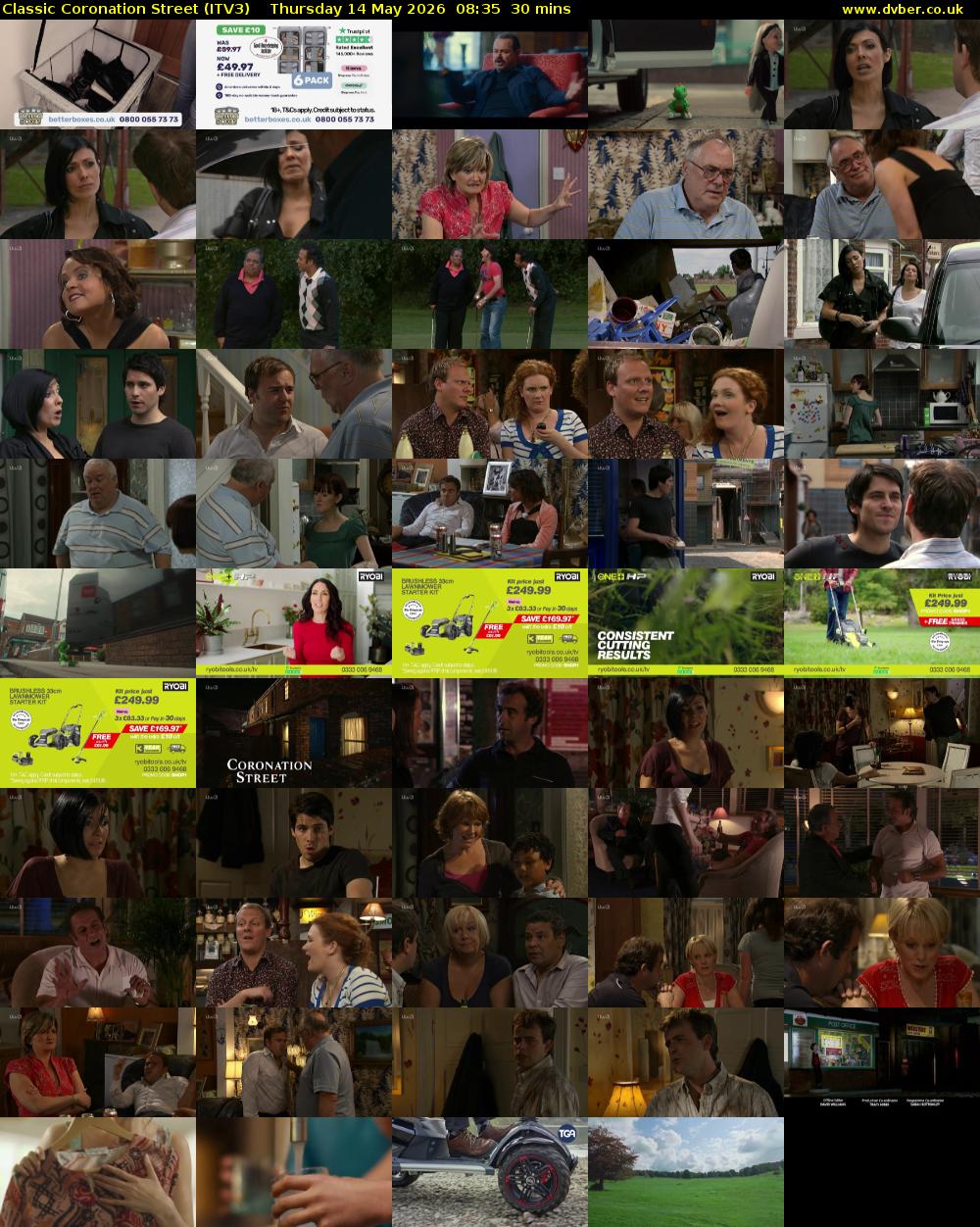 Classic Coronation Street (ITV3) Thursday 14 May 2026 08:35 - 09:05