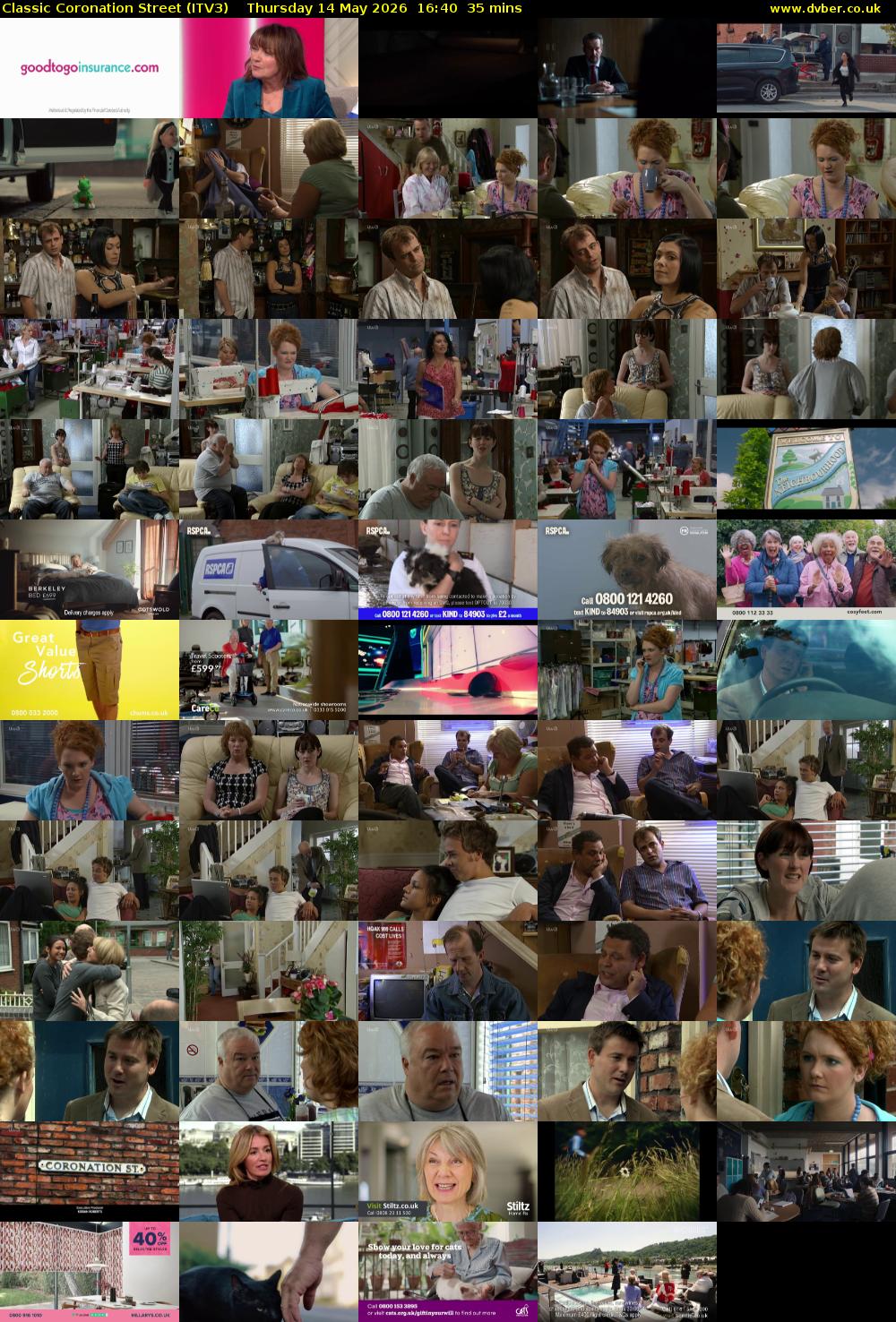 Classic Coronation Street (ITV3) Thursday 14 May 2026 16:40 - 17:15