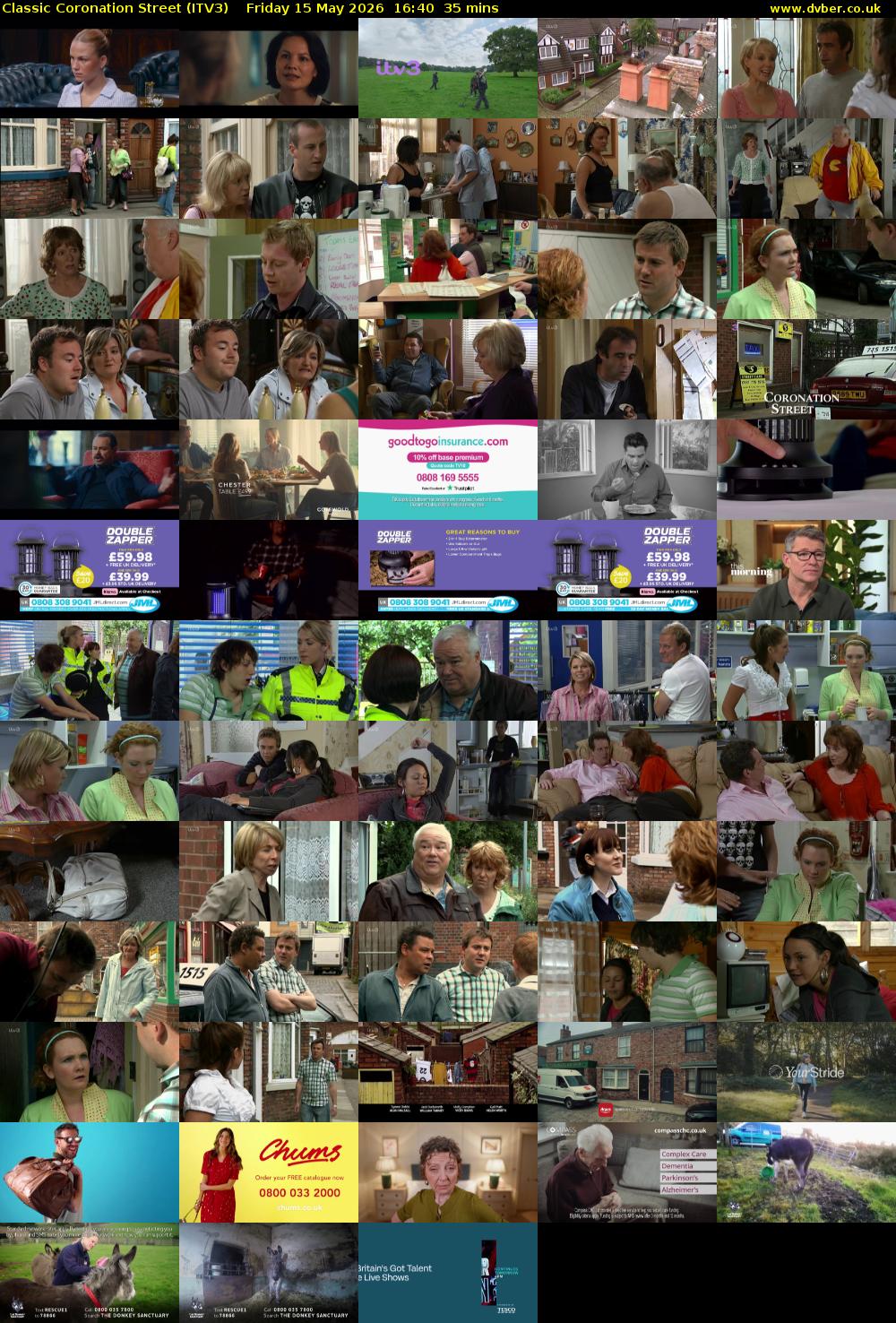 Classic Coronation Street (ITV3) Friday 15 May 2026 16:40 - 17:15