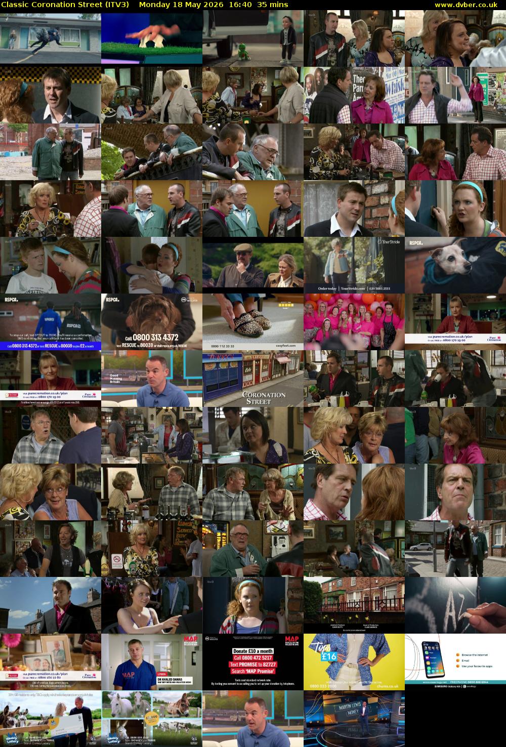 Classic Coronation Street (ITV3) Monday 18 May 2026 16:40 - 17:15