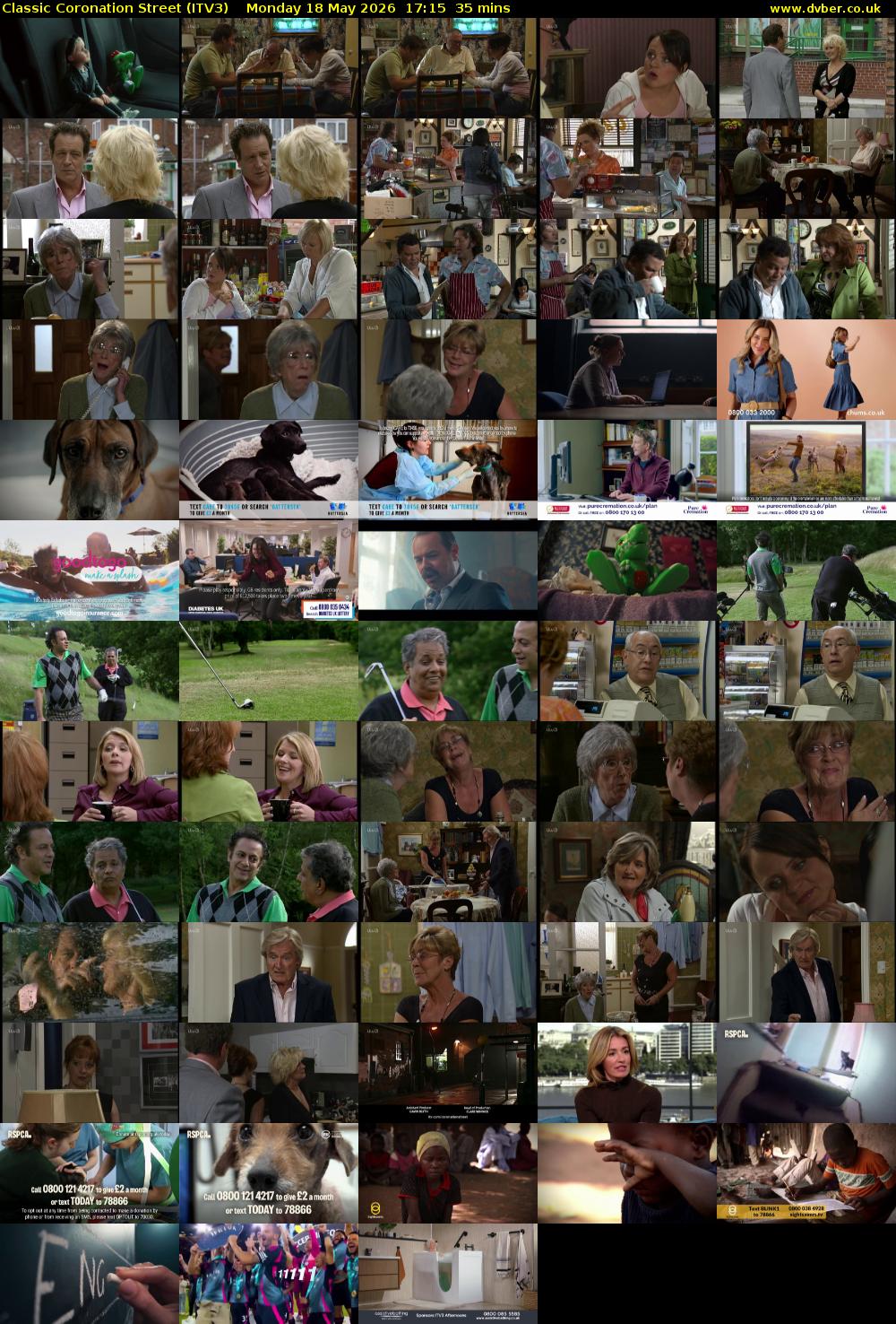 Classic Coronation Street (ITV3) Monday 18 May 2026 17:15 - 17:50