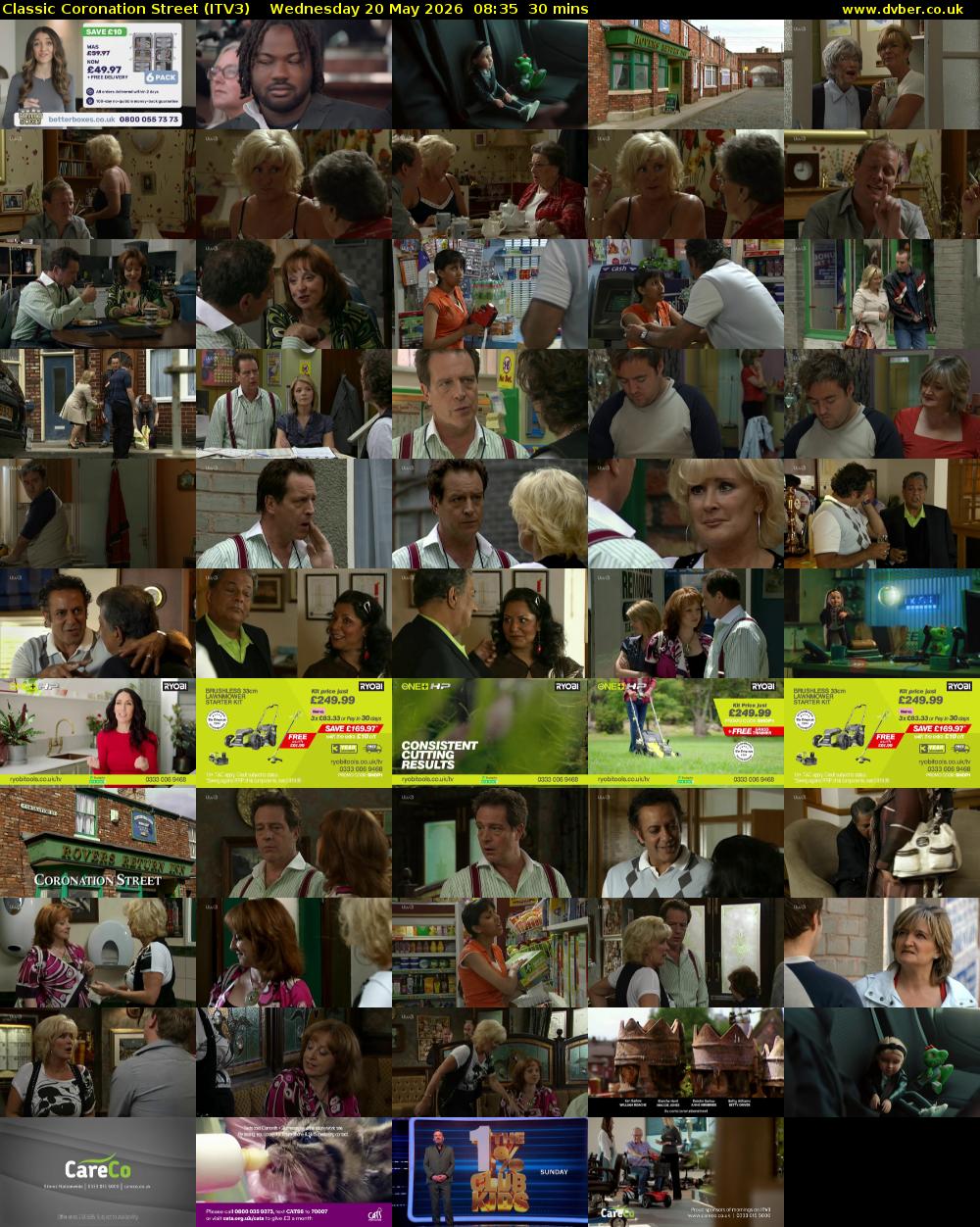 Classic Coronation Street (ITV3) Wednesday 20 May 2026 08:35 - 09:05
