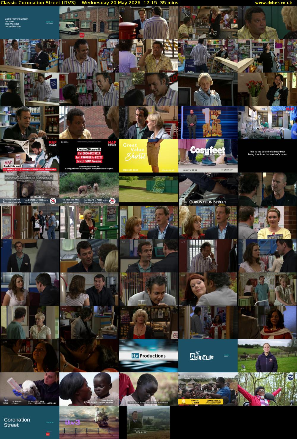 Classic Coronation Street (ITV3) Wednesday 20 May 2026 17:15 - 17:50
