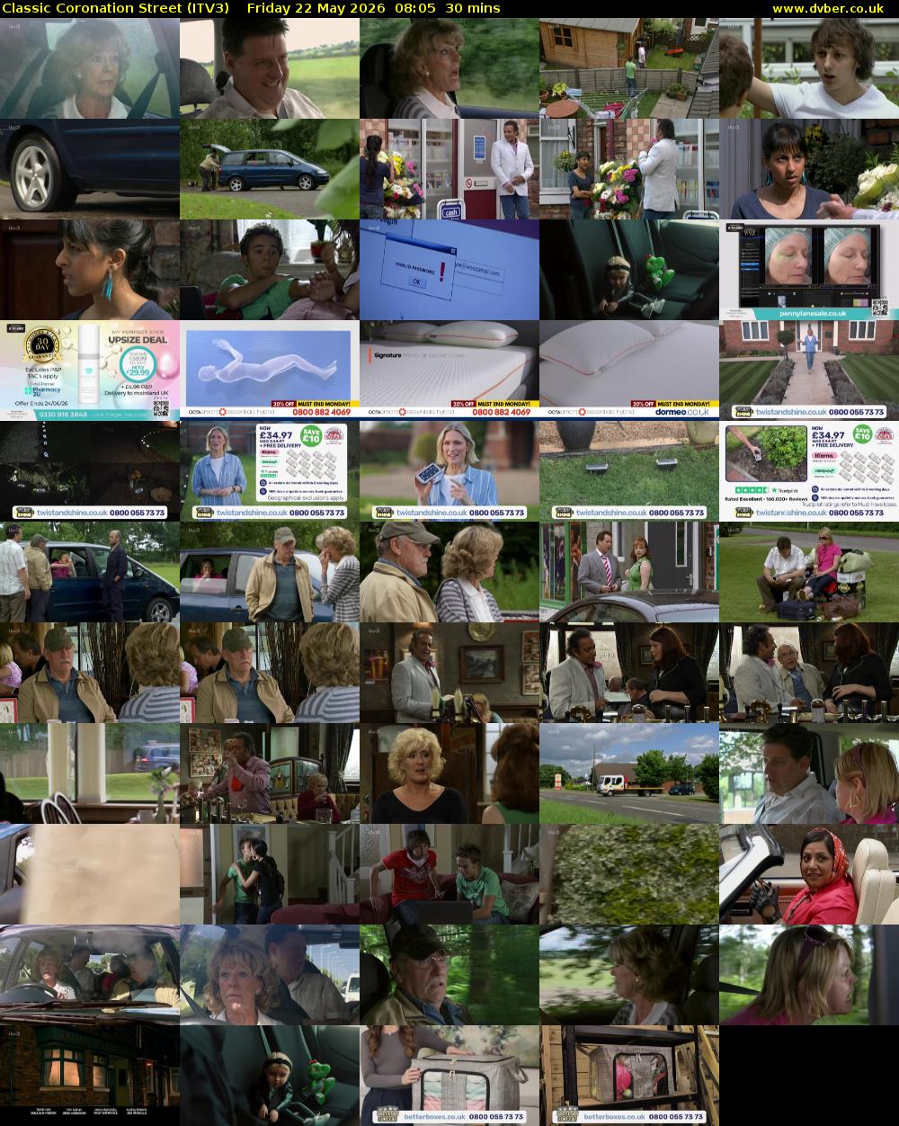 Classic Coronation Street (ITV3) Friday 22 May 2026 08:05 - 08:35