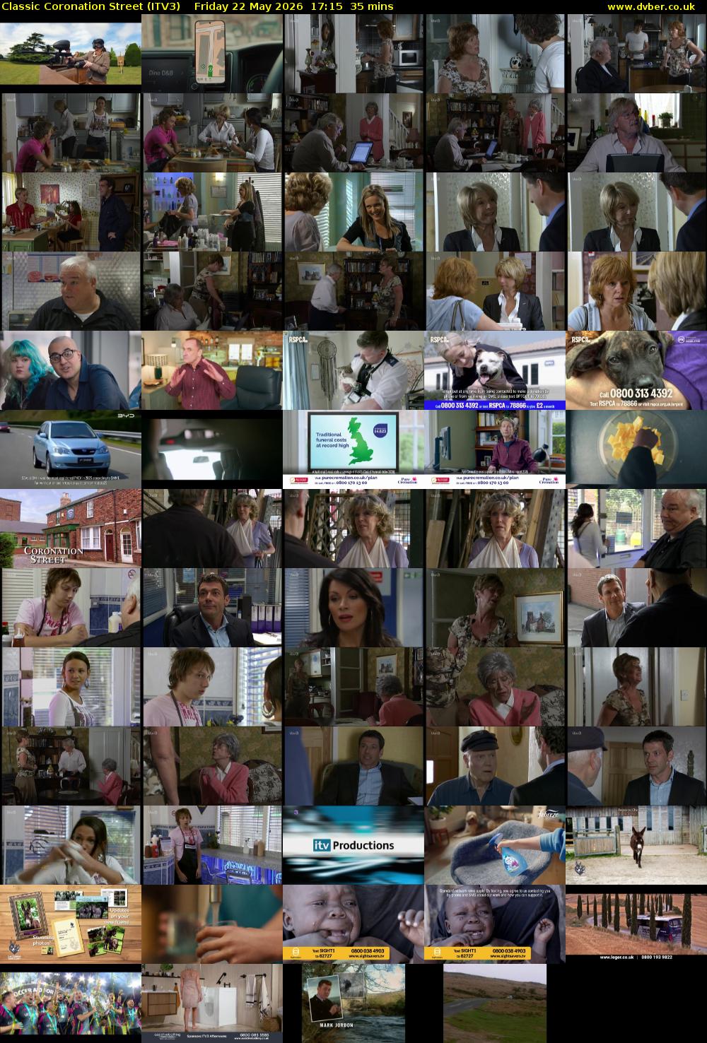 Classic Coronation Street (ITV3) Friday 22 May 2026 17:15 - 17:50