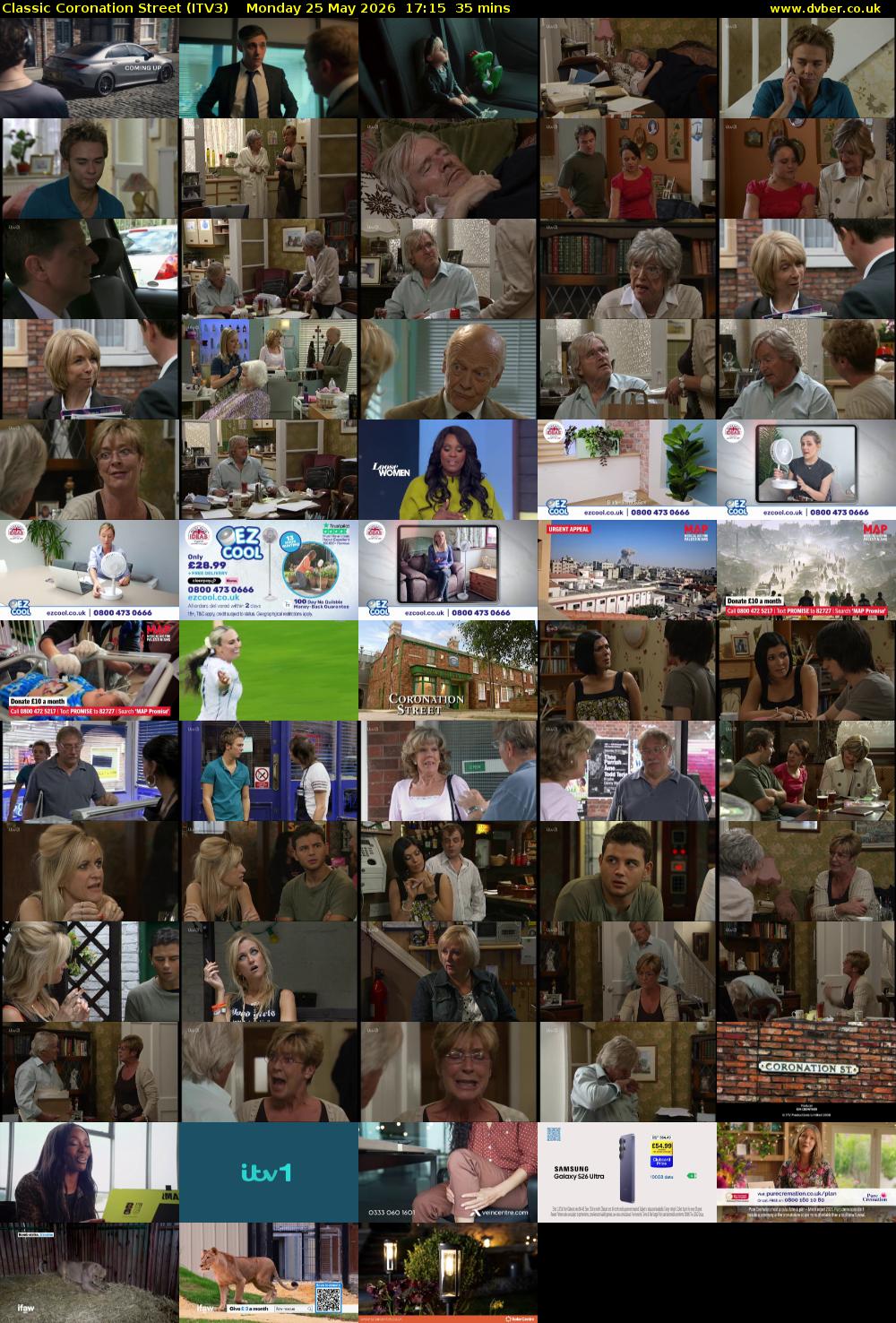 Classic Coronation Street (ITV3) Monday 25 May 2026 17:15 - 17:50