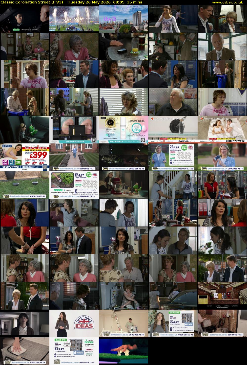 Classic Coronation Street (ITV3) Tuesday 26 May 2026 08:05 - 08:40