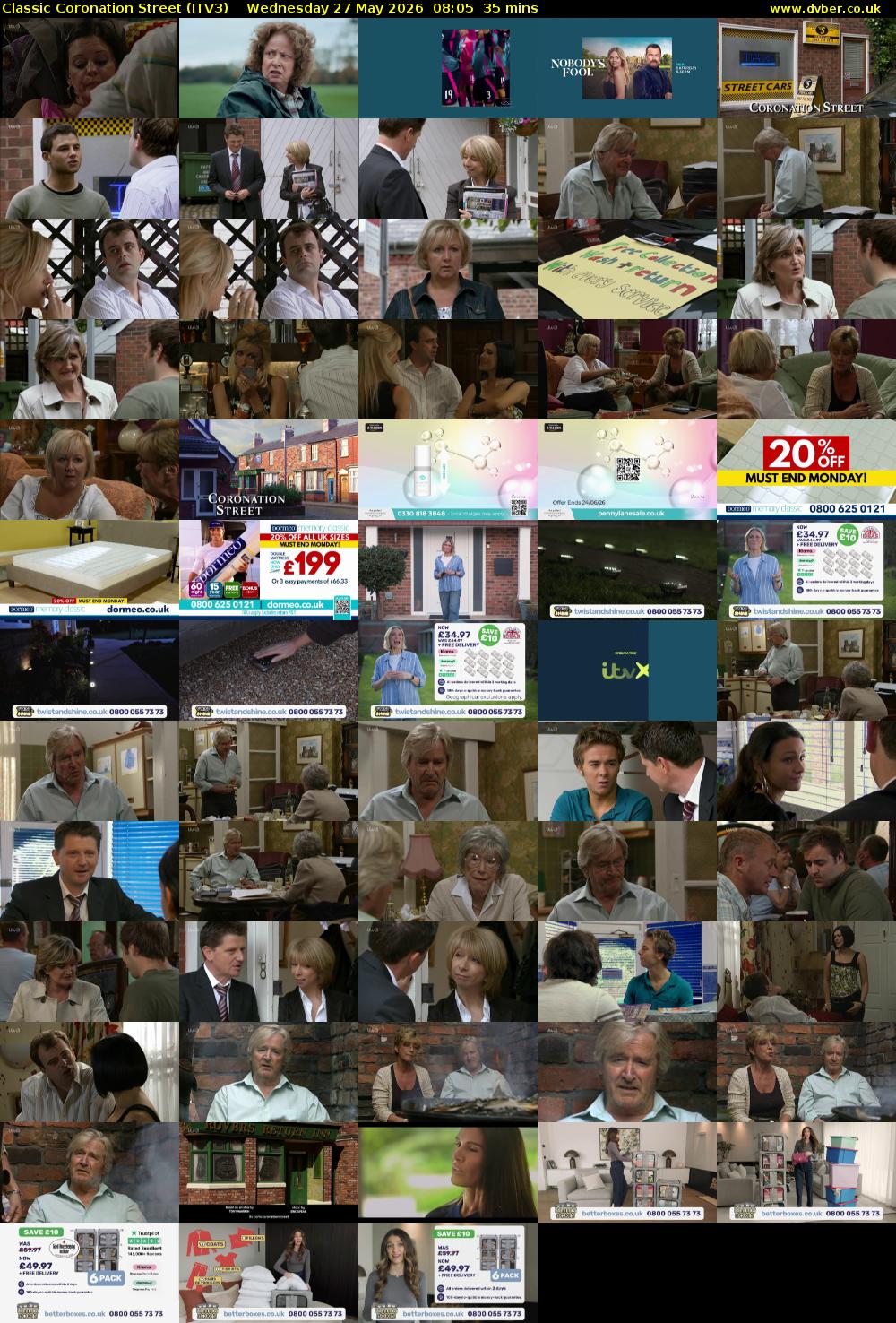 Classic Coronation Street (ITV3) Wednesday 27 May 2026 08:05 - 08:40