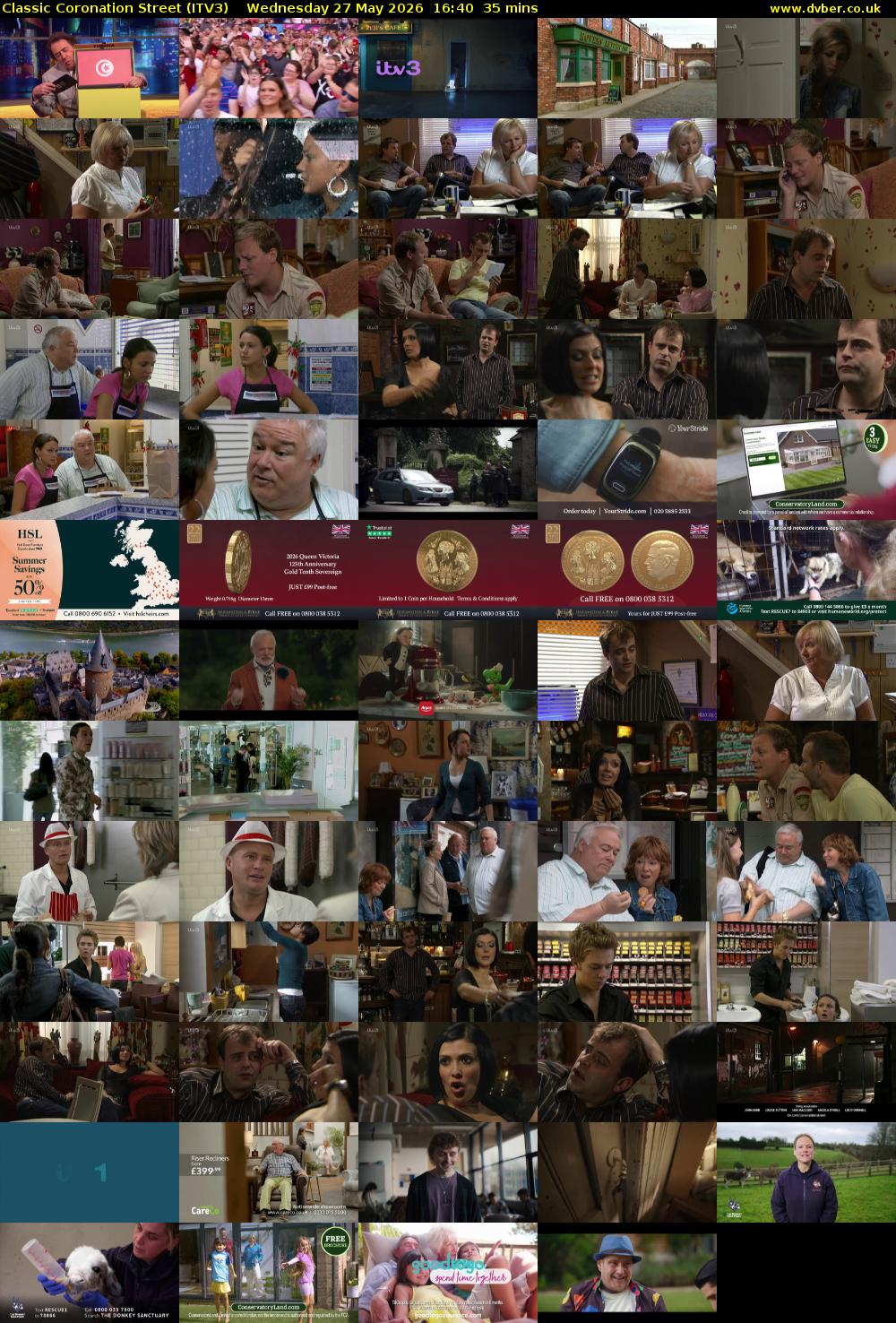 Classic Coronation Street (ITV3) Wednesday 27 May 2026 16:40 - 17:15
