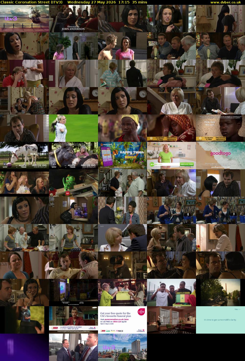 Classic Coronation Street (ITV3) Wednesday 27 May 2026 17:15 - 17:50