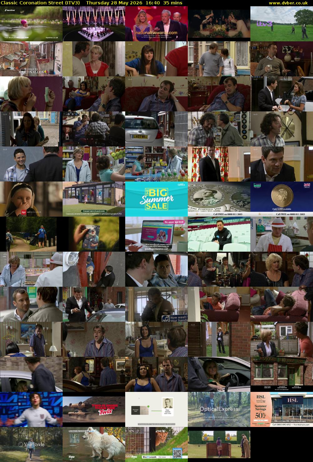 Classic Coronation Street (ITV3) Thursday 28 May 2026 16:40 - 17:15