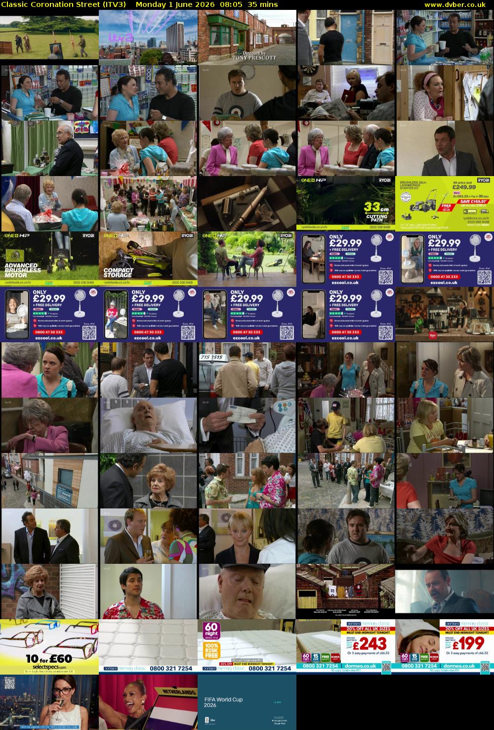 Classic Coronation Street (ITV3) Monday 1 June 2026 08:05 - 08:40