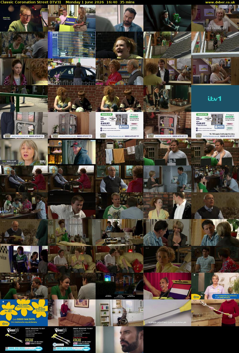 Classic Coronation Street (ITV3) Monday 1 June 2026 16:40 - 17:15